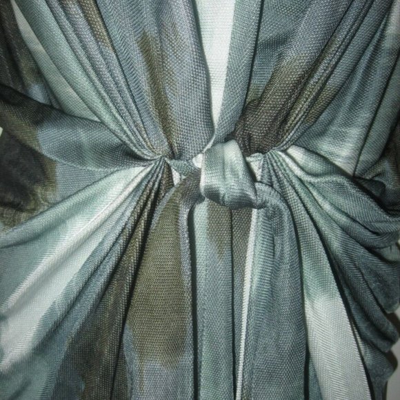 DVF Diane Von Furstenberg MILTON Draped Blurred Print Dress Grey - Picture 10 of 12